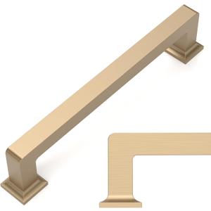 Amerdeco 10 Pack Champagne Bronze Cabinet Pulls 5 Inch(128MM) Hole Centers Kitchen Cabinet Handles Cabinet Hardware Kitchen Handles for Cabinets Cupboard Handles Drawer Pulls ZH0019