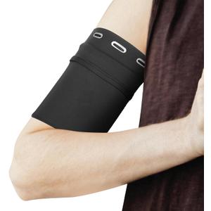 PATIKIL Universal Running Armband Sleeve 6.69"x3.94", Cell Phone Arm Bands Sleeve with Zipper Pocket for Key Earphones Credit Cards Sports Gym Workouts Exercise (M, Black)