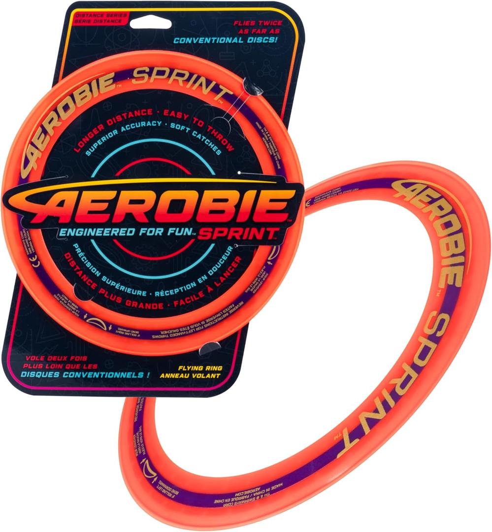 Aerobie 10 Inch Sprint Ring Outdoor Flying Disc - Colors May Vary, Assorted