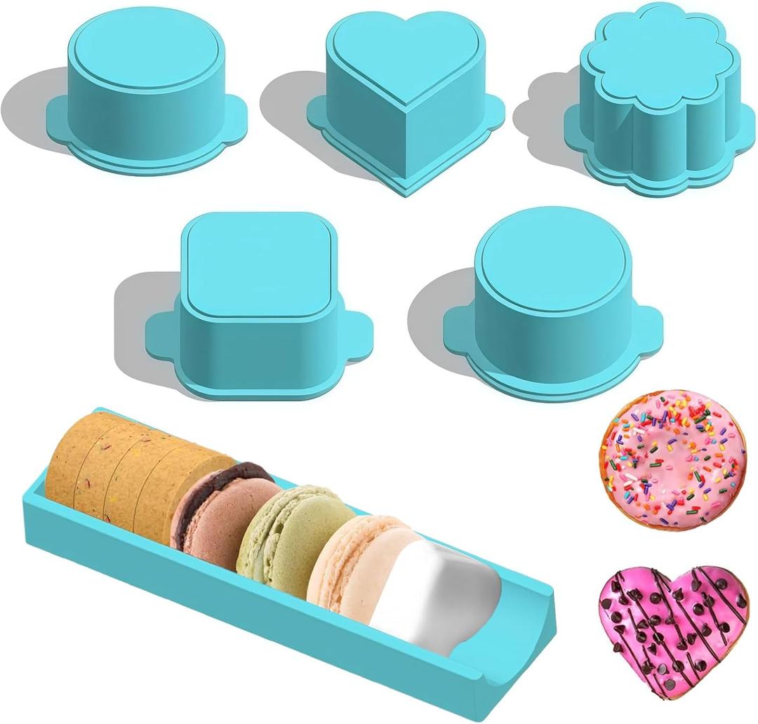 Joyzan Cake Pop Mold Set, 6PCS Heart Square Cloud Oval Round 3D Printed Cake Baking Cutter Pusher 8.6in Tray Circle Kit Tools Multiple Shapes Home Birthday Party Wedding Dessert DIY Making Celebration