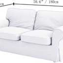 The Heavy Cotton Ektorp Sofa Cover Replacement is Made Compatible for IKEA Ektorp Sofa Loveseat (Light Gray Loveseat)