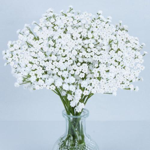 MAQIAHN 3 Baby Breath Artificial Flowers - Babies Breath Flowers Artificial Bulk Faux Flowers Bouquet White Flores Greenery Real Touch Fake Flowers Arrangements Wedding Centerpieces Tables Decorations