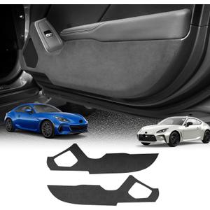KUNGKIC Car Door Anti Kick Pad for Toyota GR86 Subaru BRZ 2021 2022 2023 2024 2025 Italian Suede Protective Stickers Interior Decals Accessories Self-Adhesive Side Edge Protection Mats Cover