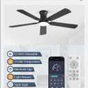 Fanbulous 52 inch ceiling fan with light, Low Profile Ceiling Fan with Light, App&Remote Control, Dimmable LED Light, Flush Mount Ceiling Fan for Indoor Bedroom Living Room, Qiuet DC Motor, Black