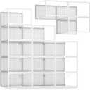 Pinkpum 15 Pack X-Large Shoe Storage Boxes Fit US Size 11, Shoe Organizer for Closet Clear Plastic Stackable Shoe Dispaly Case Holder Bins, Sneaker Storage for Sneakerheads White for Home and Family