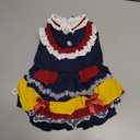 MengYu Small Dog Dress Cat Princess Costumes, Pet Birthday Clothes,Lolita Costume Dress for Puppy and KittenVelvet Pet Bodysuit Clothes for DailyAnniversaryIndoorOutdoor (Blue&Red, L)