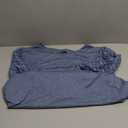 Tankaneo Womens Long Sleeve Lace Tops Casual Eyelet Tunic Shirts Crewneck Pleated Fall Blouses (Small, Blue Grey)