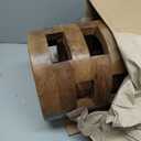 JOLLYMER Teak Side Table for Living Room or Bedroom, Solid Wood Table Stool for Bathroom, Farmhouse Home Decor