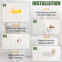 Shower Rod Holders for Wall - Angled 25mm Bracket & Rotation Knob Set, Includes Screws & Plugs for Sloped Ceiling (2, White)