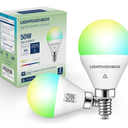 Lightinginside Matter E12 Smart Light Bulbs 50W Equivalent 5W 550LM, Compatible with Alexa/Siri/Apple Home/Google Home/SmartThings, G16.5 RGBCW Candelabra Ceiling Fan Bulb, 2.4G WiFi, ETL Listed, 2PCS