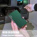 Wallet for Men, Minimalist Metal Wallets with Money Clip Removable, Slim Aluminum Card Holder, Front Pocket RFID Blocking Card Case, Mens Team Travel Business Gifts, Brushed Dark Green