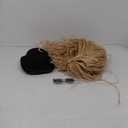 Geyoga Black Derby Hat Polarized Round Sunglasses Raffia Costume Hat Circle Sunglass Hawaiian Grass Mini Skirt Luau Skirt (29.9 Inch)