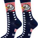 EVKILKJS American Flag Socks 4th of July Socks for Women Men Funny Pattern Middle Star And Stripe Patriotic Freedom Day Gifts (Blue)