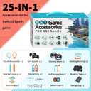 Switch 2 Sports Accessories, Wodbymat 25 in 1 Sports Bundle for Nintendo Switch 2 with 2 Tennis accessories 2 Handle 2 Steering Wheels 2 Bowling ball grip 2 Sword accessory Shared 2 grip 2 Golf 2 Binding tape 2 Wrist strap 2 Lanyard times 2 Lanyard 2 Rocker cap 1 Storage bag