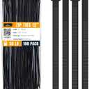 3 x ALBO Black Zip Ties 12 Inch Long Zip Ties Plastic Cable Ties Thick 0.19 Inch 100 Pack Tie Wraps Heavy Duty 50lb UV Resistant Nylon Wire Ties for Indoor and Outdoor