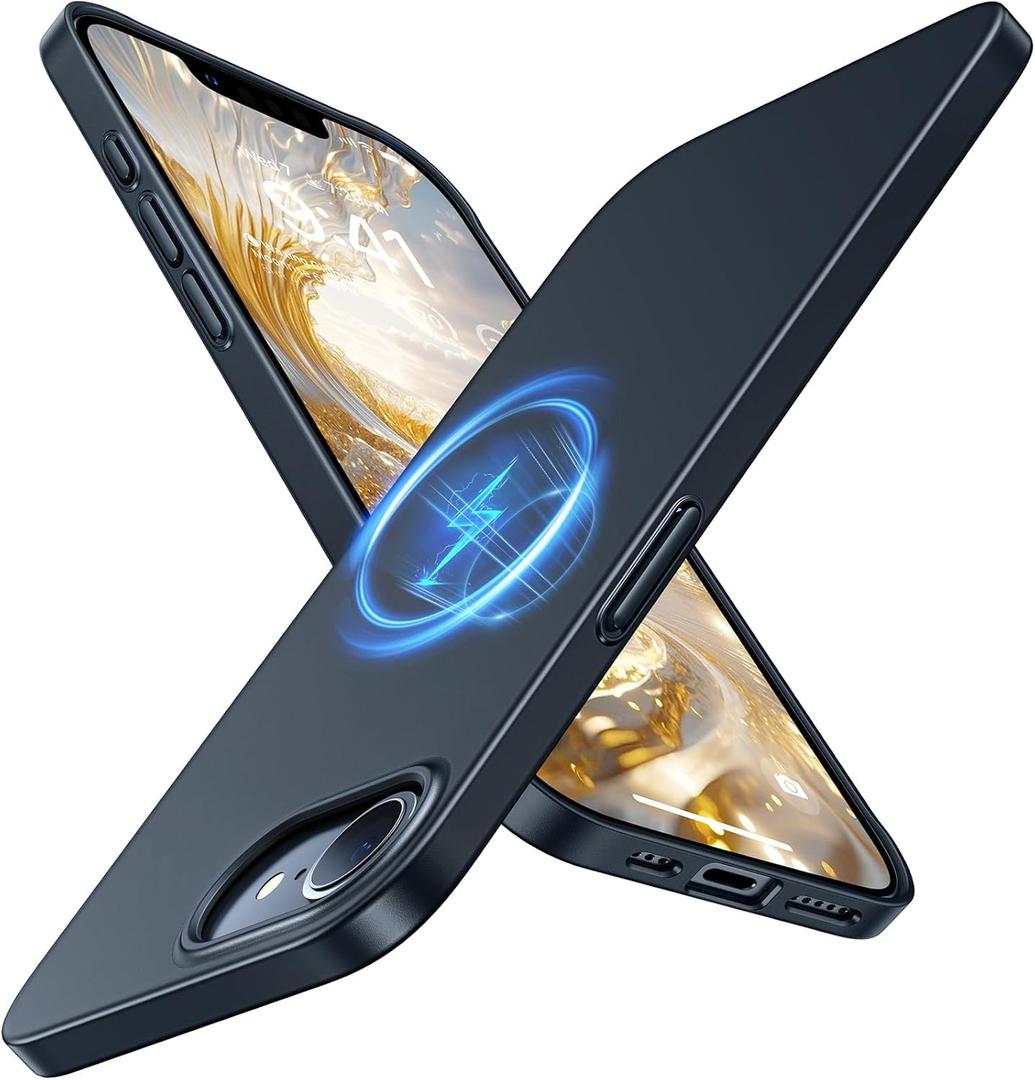 TORRAS Magnetic Slim Fit for iPhone 16e Case 2025, Ultra-Thin 16e Case Compatible with MagSafe, Lightweight Matte Anti-Scratch Hard PC Cover Phone Case for iPhone 16e 6.1'' OriginFit, Black