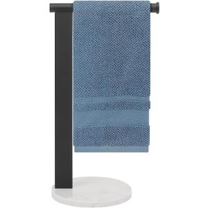 Stainless Steel L-Shaped Hand Towel Holder, SUS304 Bathroom Towel Rack with Thickened Base for Countertop Vanity (Matte Black)