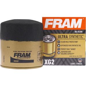 FRAM Ultra Synthetic XG2 20K Mile Change Automotive Replacement Engine Oil Filter for Synthetic Oil Changes, Premium Vehicle Engine Protection Oil Filter for Select Vehicle Model Years (One Size - 1 Count)