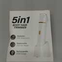 KINGTEE 5-in-1 Electric Bikini Trimmer for Women  IPX7 Waterproof Shaver, Cordless Body & Facial Razors for Women, Ceramic Blades, USB-C Rechargeable, Painless Hair Removal Kit (White)