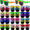 36 Pack 12 Colors Neon Sunglasses Party Favors 80s Retro Style Sun Glasses for Beach Pool,Carnival,Party Favors,Birthday Party,Bulk Pack Sunglasses for Adults And Kids