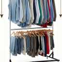 Geelin Z Rack for Clothing Heavy Duty Z Rack Double Row Hangers with Built-in Height Extensions