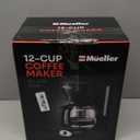 Mueller 12-Cup Drip Coffee Maker - Borosilicate Carafe, Auto-Off, Reusable Filter, Anti-Drip, Keep-Warm Function, Clear Water Level Window Coffee Machine, Kitchen Essentials & Accessories (Black)