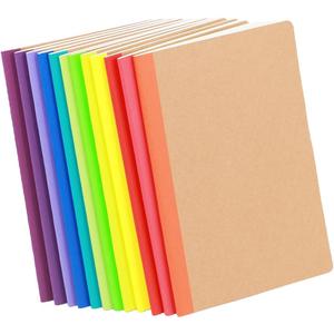 24 Pack A5 Kraft Notebooks, 60 Lined Pages Travel Journal Bulk, Soft Cover Notebooks for Women Girls Students, Making Plans Writing Memos Office School Supplies, 8.3 X 5.5 in