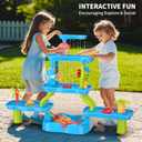VGY 5-Tier Water Table for Toddler 3-5 4-8, Kids Summer Outdoor Water Table Beach Toys, Kids Water and Sand Activity Sensory Table, Rain Shower Splash Pond Toddler Water Play Table for Boys Girls