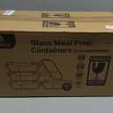 [5-Pack,36 Oz]Glass Meal Prep Containers 2 Compartments Portion Control with Upgraded Snap Locking Lids Glass Food Storage Containers, Microwave, Oven, Freezer and Dishwasher (4.5 Cups) (Gray)