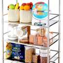 susunnus Stainless Steel Cart with Wheels 5 Tier,Stainless Steel Kitchen Cart,Stainless Steel Utility Cart,Metal Cart with Wheels,Suitable for Various Occasions,Movable,Gift Tools (5T)
