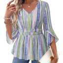 Timeson Ladies Tops and Blouses: 3/4 Sleeve Fall Outfits — Plus Size Blouses for Women — Womens Dress Shirts Business Casual Clothing Ladies Tops Dressy Work Elegant Office Wear Peasant Flowy Tunic