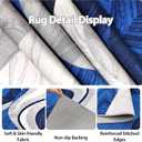 Washable Area Rug for Living Room, Indoor, Dining Room Soft Pile Non-Slip Rug for Kitchen Modern Contemporary Design Machine Washable Carpet, Foldable Rug, Easy to Clean (8X10-Dark Blue)