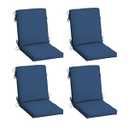 Arden 4-Pack Outdoor Patio Dining Chair Cushion, 20 x 44, Rain-Proof Seat Pad, Fade-Resistant Outdoor Cushion Cobalt Blue Texture