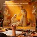 Storieme Christmas Nativity Set Indoor: 8-Piece 7.56 Inches Religious Resin Figurines Nativity Scene for Farmhouse Tabletop Decor Holiday Tradition