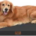 Outdoor Orthopedic Dog Bed for Extra Large Dogs, XL Waterproof Flat Pet Bed 44x32 Inch, Egg Crate Foam with Removable Washable Oxford Cooling Cover, Black