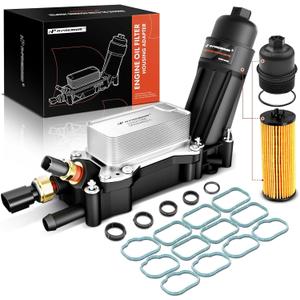 A-Premium Engine Oil Cooler and Oil Filter Housing Compatible with Chrysler Dodge Jeep Model - 200 300 Charger Grand Cherokee Wrangler (For 2014-2017 Models)