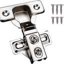 2 Pack Soft Close Cabinet Door Hinges for 1/2" Partial Overlay Cupboard, 100 Degree Opening Angel, Stainless Concealed Kitchen Cabinet Hinges with Mounting Screws and Manual