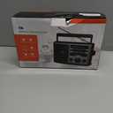 AM FM Portable Radio Battery Operated by 4X D Cell Batteries Or AC Power Transistor Radio with and Big Speaker, Standard Earphone Jack, High/Low Tone Mode, Large Knob