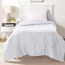 Comforter Blanket Full/Queen, Lightweight Microfiber All Season Blanket, White, 3 pcs, 88" x 92"