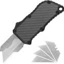 Utility Knife Box Cutter, Pocket Knife, Change Blade Razor Knife, Aluminum Alloy Shell, 5 Extra Blades