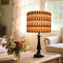 modern lampshade with decorative bamboo black simple Geometric design groovy unique for floor and table Lamp size 30x23cm (Colorful Grid)