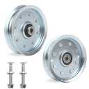TonGass (2-Pack, Silver) Exact Replacement 4 7/8" Flat Idler Pulley 956-04129 Idler Pulley Compatible with Cub Cadet MTD, OEM Part Number 956-04129C, 756-04129B, 756-04129C, 753-08171