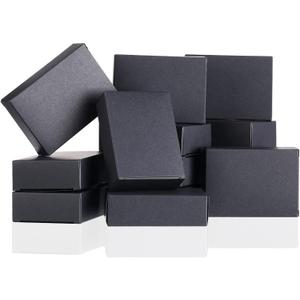 Gersoniel 100 Pcs Kraft Soap Boxes Packaging for Homemade Soap Making Supplies for Party Favor Treats Wrapping Packaging, 3.8 x 2.8 x 1.2 Inch(Black)