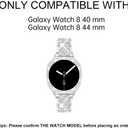 Mosonio Compatible with Samsung Galaxy Watch 8/7/6 Bands 40mm/44mm, 20mm Bling Metal Bands with Bling Protective Cover Case for Women, Shiny Watch Replacement Strap for Daily Wear