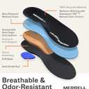 MERRELL Premium Comfort Insoles for Men - Orthotic Insoles with Slow Rebound Memory Foam & Semi-Rigid Cork Layer for support - Plantar Fasciitis Relief, Work Boot, Hiking/For Low to Medium Arch Height (09)