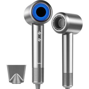 Hair Dryer, High-Speed Ionic Low Noise Blow Dryer with 160000 RPM Motor for Fast Drying, Thermo-Control Portable Hair Blow Dryer with Magnetic Nozzle for Home Travel Salon (P2306F Grey)