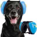 New Dog Ear Muffs for Noise Protection - 30dB NRR Dog Headphones, Noise Cancelling Hearing Protection Against Thunder/Fireworks/Vacuums, Upgraded Design with Bell Accent (Blue, X-Large)