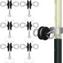 Gisafai 6 Pcs Electric Fence Gate Handles T Post Gate Handle Anchors Double Hook 2 Rings Steel Insulators with Easy Screws for Wire Electric Fence Wood Post Agricultural and Ranchers, Black