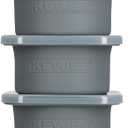 Stackable Silicone Artisan Pizza Dough Proofing Proving Containers with Lids-2/3/4/5 pack-500ml portion (Spacegrey, 5 PACK)