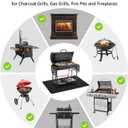 Protebox 75 x 40 inch Under Grill Mats for Outdoor Grill, Double-Sided Fireproof Deck and Patio Protector Mat, Waterproof Oil-Proof BBQ Floor Pad Indoor Fire Pit Fireplace Mat